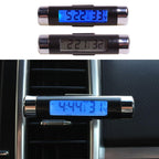2 In 1 Car Vehicle LCD Digital Display Automotive Thermometer Clock Portable Car Auto Dashboard Digital Clocks with Black Light And LCD Screen Adjustable Vehicle Temperature Gauge Support Clock