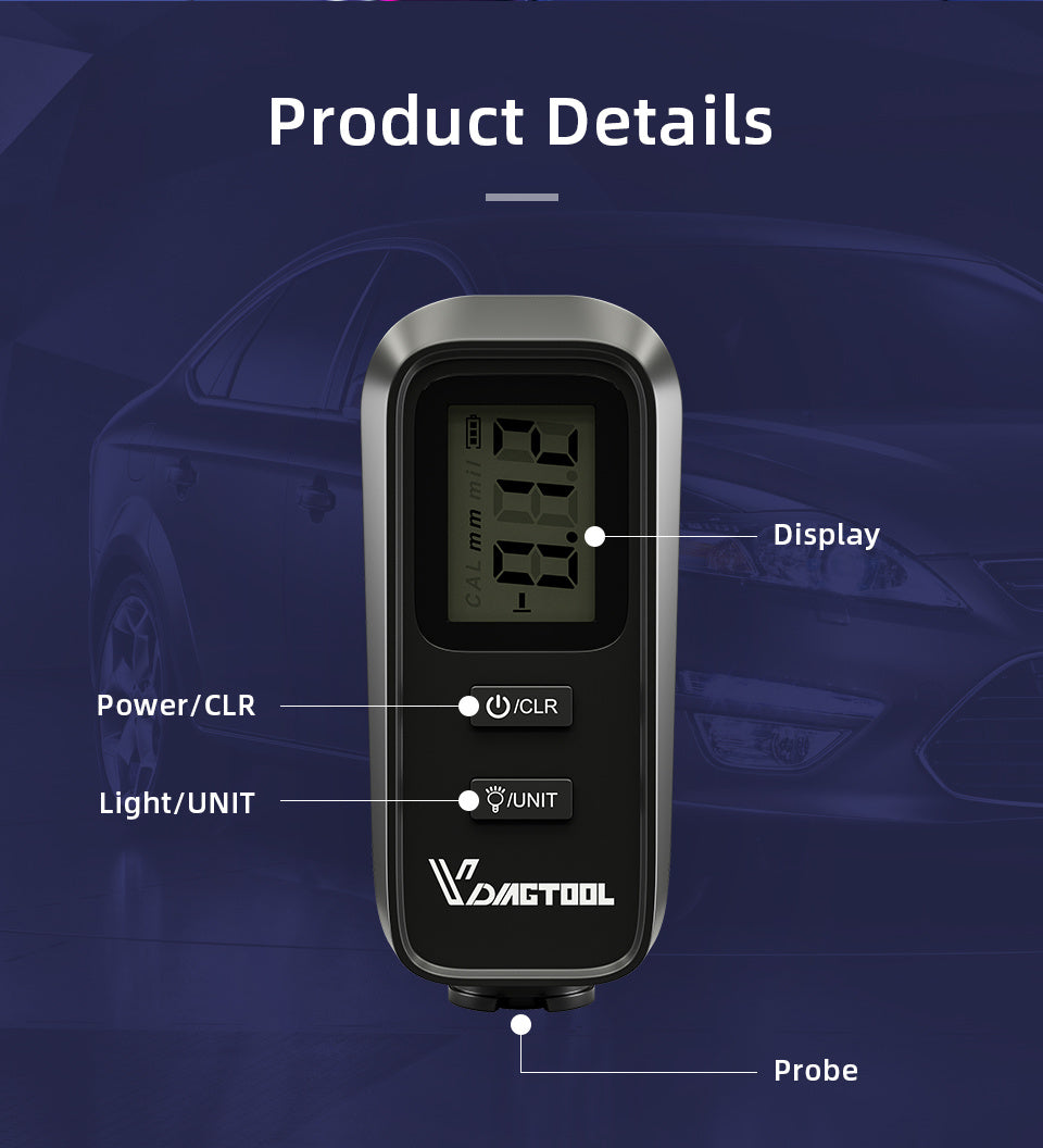Automotive paint coating thickness gauge