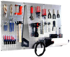 4 ft Metal Pegboard Basic Tool Organizer Kit - Metallic Toolboard & Hooks
