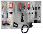 4 ft Metal Pegboard Basic Tool Organizer Kit - Metallic Toolboard & Hooks