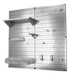 Metal Pegboard Utility Tool Storage Kit - Metallic Pegboard with Accessories