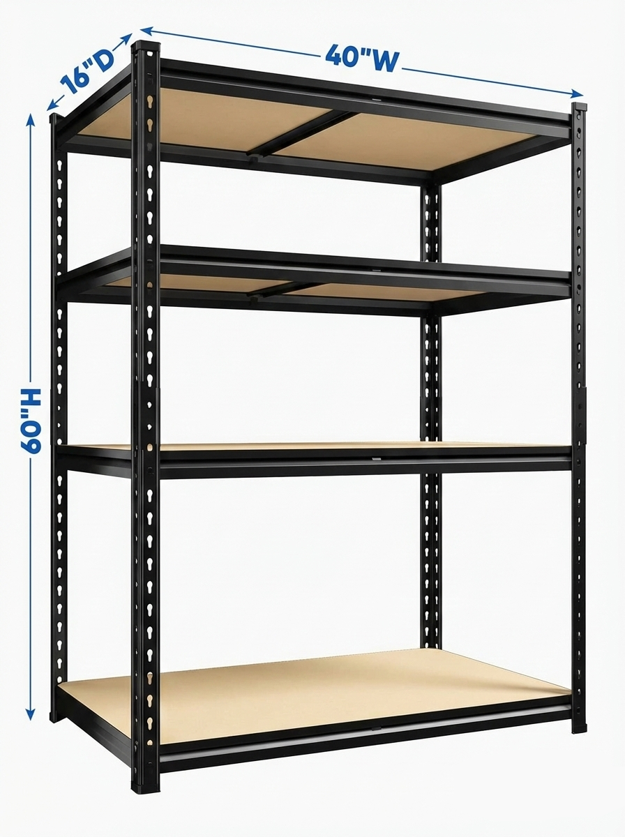 Heavy Duty Metal Garage Shelving Rack 2000lbs 4/5/6-Tier Steel Shelf 60"/72"/84"