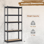 5-Tier Garage Shelving Unit 2200 LBS Heavy Duty Metal Storage Shelves