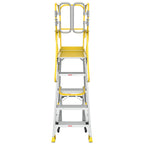 5 Step 375lbs Aluminum Rolling Platform Ladder