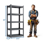Industrial Heavy Duty Metal Garage Shelving Unit, Adjustable Storage Rack