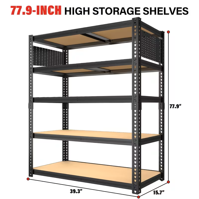 Heavy Duty Metal Garage Shelving Rack 2000lbs 4/5/6-Tier Steel Shelf 60"/72"/84"