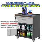 Sturdy And Durable Metal Tool Cabinet For Garage With Wheels Mobile Heavy Duty Storage Cabinet With 1 Drawer And 2 Locking Doors