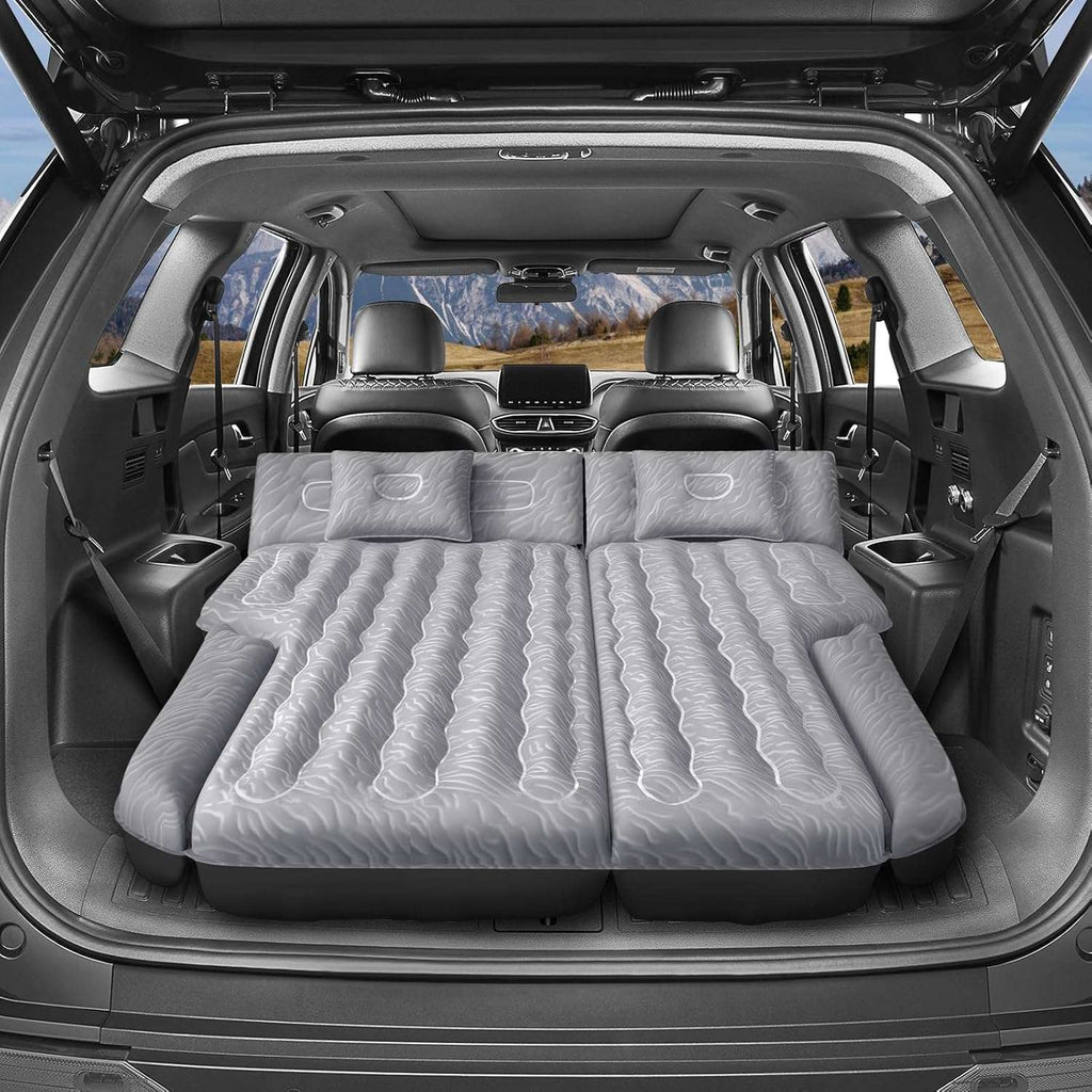 DikaSun 63in Extended SUV Mattress — Quick Inflate, Includes Pump & 2 Pillows,Grey