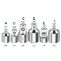Ratchet Wrench Socket Adapter Set 1/2 to 3/8 to 1/4 | Drive Size Converter