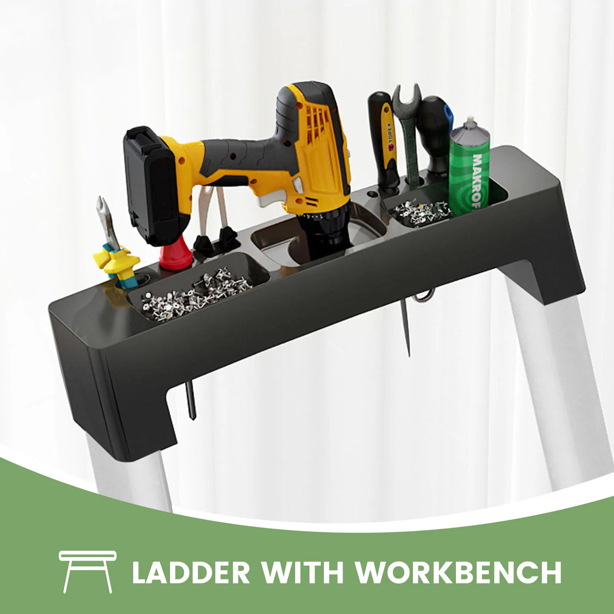Step Ladder, Folding Step Stool, Heavy-Duty Step Ladder Stool with Handrail Wide Pedal, Anti-Slip Step Ladder with Handgrip