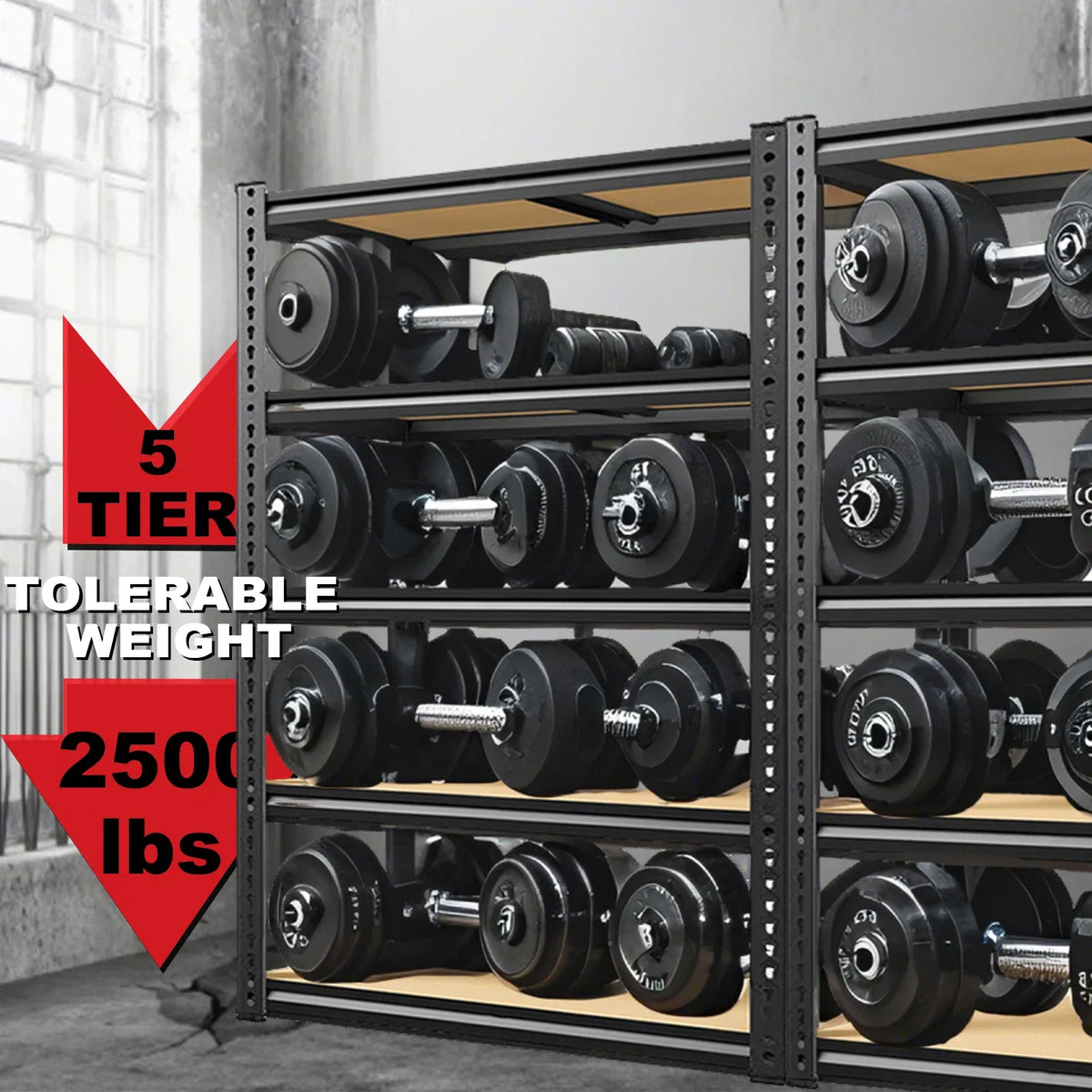 72"/60"H Garage Shelving Storage Shelves，2000LBS Capacity Heavy Duty Adjustable Storage Shelve For Closet
