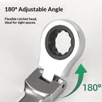 Ratchet Combination Wrench Set 6-32mm Gear Ring Ratcheting Combination Wrench Kit Metric Flexible Head with Canvas Bag Tools Set