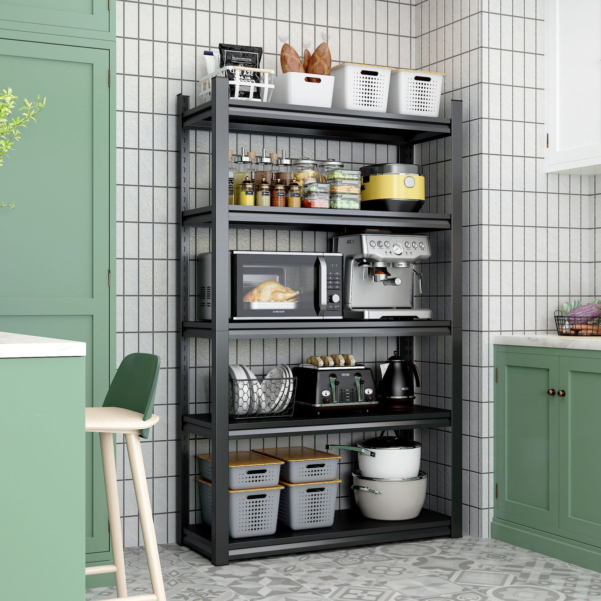 Industrial Heavy Duty Metal Garage Shelving Unit, Adjustable Storage Rack
