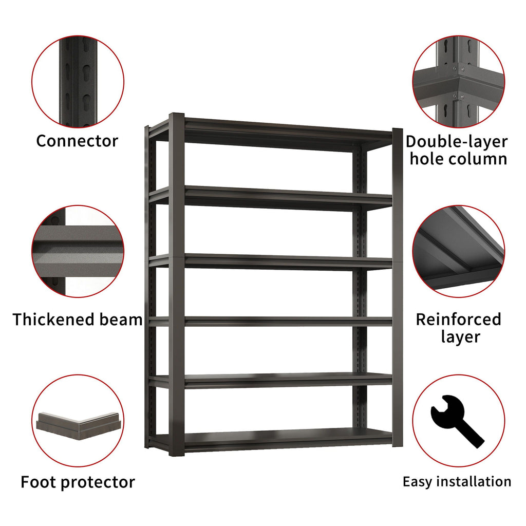 Industrial Heavy Duty Metal Garage Shelving Unit, Adjustable Storage Rack