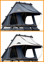 Roll over image to zoom in Adventurer Plus Rooftop Tent Hardshell with Side Awning, Air Conditioner Outlet with Bracket, &Replaceable Rain Flies, Truck Bed Tent for Camping, Pop Up Overland Roof Tents