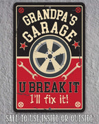 Grandpa's Garage - Metal Sign
