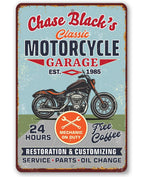 Personalized - Motorcycle Repair Garage - Metal Sign