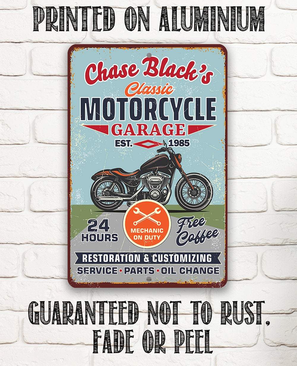 Personalized - Motorcycle Repair Garage - Metal Sign